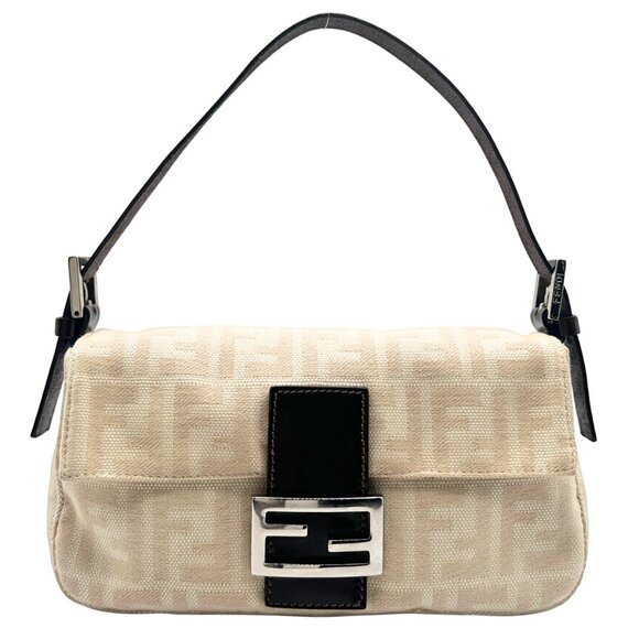 Fendi Vintage Cream Zucca Baguette - Picture 1 of 9